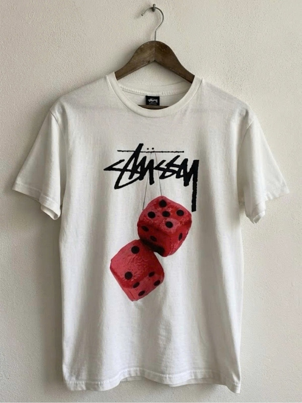 Gildan White T-Shirt with Red Dice Graphic and Black Script | Unisex Shirt